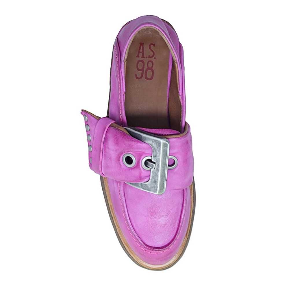 A.S.98 Thaine Loafer Flat Fuchsia Pink Leather Size 39 US 8.5-9 NEW - Picture 10 of 11